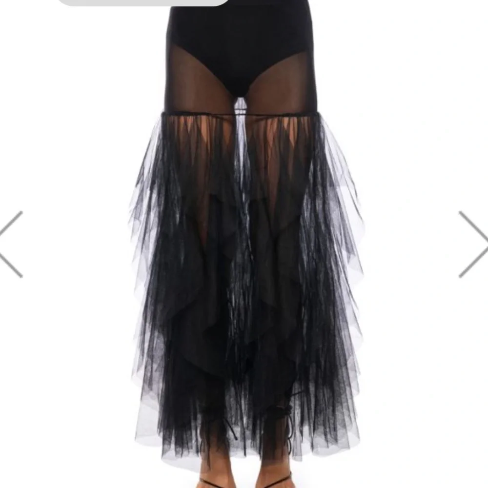 Elegant Black Sheer Tulle Skirt. Size S. Like New - Picture 1 of 9